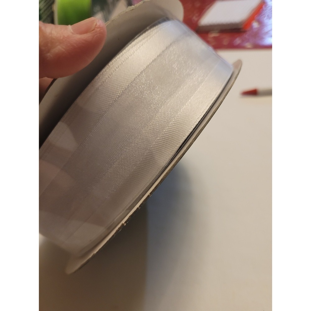 Kirkland Signature Wire-Edged Ribbon 3.8cm/1.5in (45.7m/50yd) White